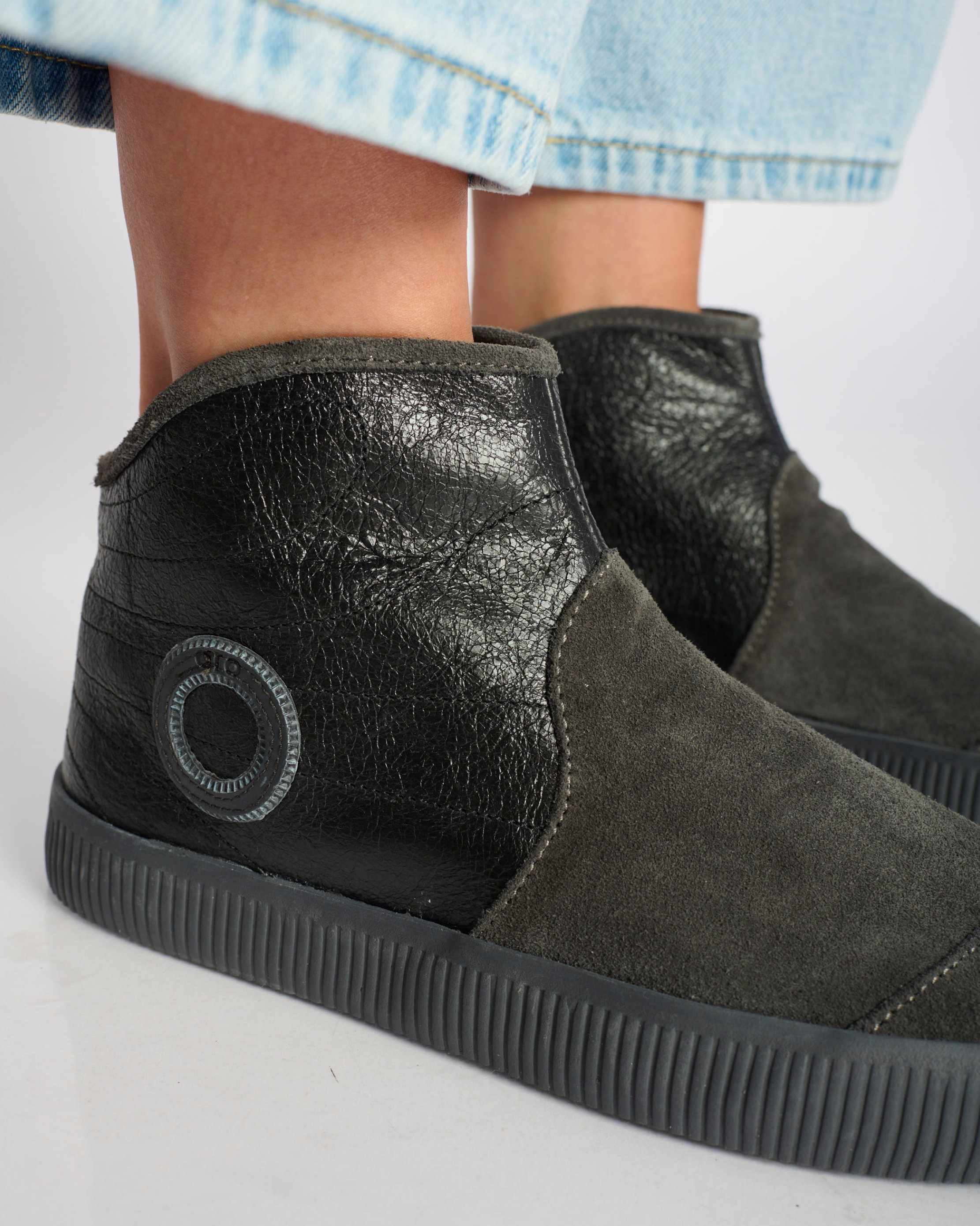 Noelle Suede/lame-Steel