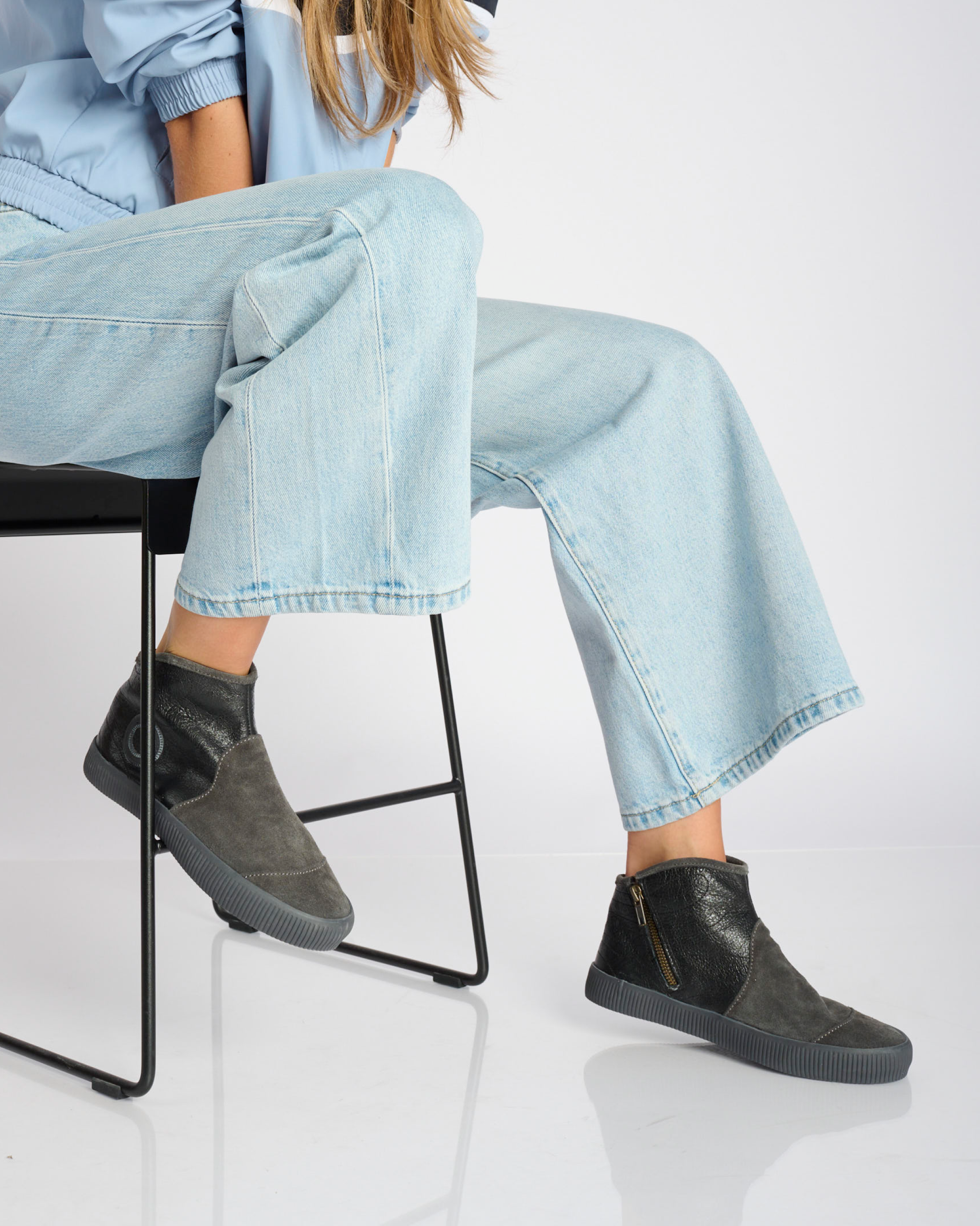 Noelle Suede/lame-Steel